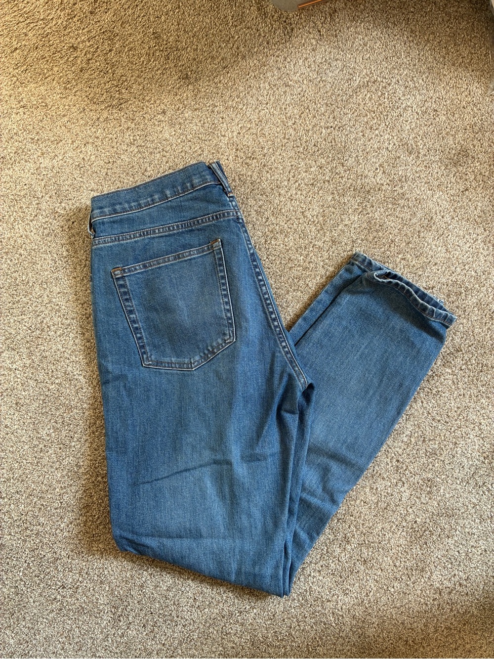 Everlane High-Rise Blue Straight Jeans